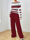 SC Stripe Print Long Sleeve Loungewear Pants Set GLF-10002