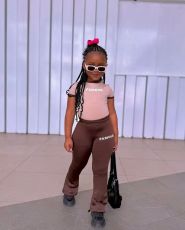 SC Kids Girl Color Block Print T Shirt Pants Suit GYAY-8117