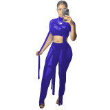 SC Mesh See Through Bandage Two Piece Pants Set GCNF-0108