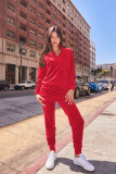 SC Solid Color Casual Stand Up Two Piece Pants Set YD-8821