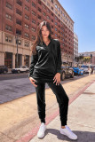 SC Solid Color Casual Stand Up Two Piece Pants Set YD-8821