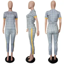 SC Fashion Print Short Sleeve Pants 2 Piece Set LSL-8031