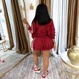 SC Fashion Solid Zipper Coat Two Piece Skirts Set LSD-2343