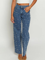 SC Pearl Washed Straight Jeans GKNF-11036