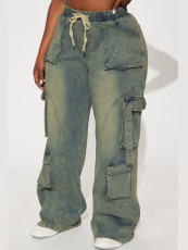SC Fashion Loose Washed Wide Leg Jeans GKNF-11039