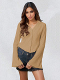 SC Solid Slim Cardigan Flare Sleeve Tops GZJF-2588
