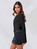 SC Solid Slim Cardigan Flare Sleeve Tops GZJF-2588