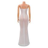 SC Mesh Hot Drill Sling Club Dress GOSD-6793