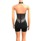 SC Sexy Halterneck Tight Mesh Romper GOSD-6956