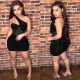 SC Mesh Sequin Slash Shoulder Mini Dress GOSD-6900