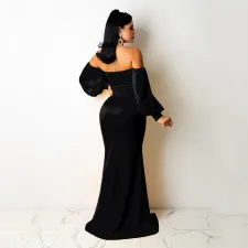 SC Soiid Color Long Sleeve Maxi Dress GOSD-6204