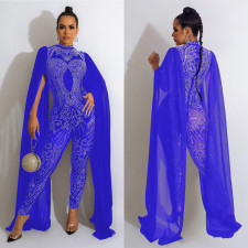 SC Mesh Hot Drill Nightclub Jumpsuit GOSD-6816