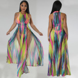 SC Mesh See Through Dress Swimsuit Three Piece Set GOSD-1328