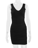 SC Sleeveless Sexy Solid Color Mini Dress YMYF-8829