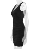 SC Sleeveless Sexy Solid Color Mini Dress YMYF-8829