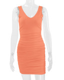 SC Sleeveless Sexy Solid Color Mini Dress YMYF-8829
