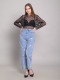 SC Rhinestone Spliced Wide Leg Jeans YRST-R110