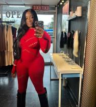 SC Pre Order: About 7 work days shipping Long Sleeve Hollow Out Two Piece Pants Set YUEM-2025203