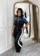 SC Denim Patchwork Color Block Two Piece Pants Set TE-4730