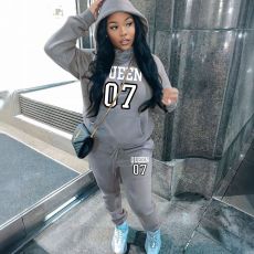 SC Plus Size Printed Padded Sweatshirt Pants Suit GDNF-5999Q13