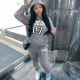 SC Plus Size Printed Padded Sweatshirt Pants Suit GDNF-5999Q13