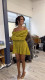SC One Shoulder Lapel Neck Mini Dress QOUY-6054