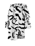 SC Plus Size Fashion Print Off Shoulder Loose Dress GTYZ-7348