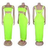SC Sexy Solid Color Wrap Chest Sling Skirt 2 Piece Set GTYZ-7363