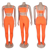 SC Sexy Solid Color Wrap Chest Overall 2 Piece Set GTYZ-7398