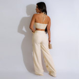 SC Sexy Holes Halterneck Two Piece Pants Set GTYZ-7436