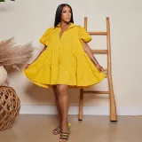 SC Plus Size Casual Solid Color Loose Dress GTYZ-7274
