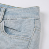 SC Fashion Loose Patchwork Straight Jean GSYI-8633