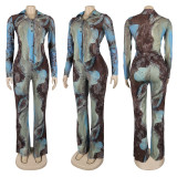 SC Mesh Top Double Layer Micro Flare Pants Set GTYZ-7509