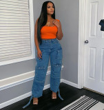 SC Plus Size Multi-pocket Jeans GAKF-21212