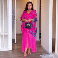 SC Loose Casual Print Tassel Midi Dress GTYZ-7411