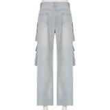 SC Fashion Loose Patchwork Straight Jean GSYI-8633