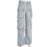 SC Fashion Loose Patchwork Straight Jean GSYI-8633