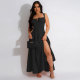 SC Sleeveless Solid Color Sling Maxi Dress GTYZ-7369