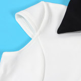 SC Solid Color Short Sleeve Mini Dress GTYZ-7419