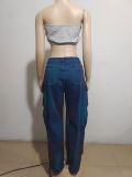 SC Plus Size Multi-pocket Jeans GAKF-21212
