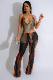SC Sexy Backless Print Mesh Jumpsuit GTYZ-7447