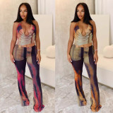 SC Sexy Backless Print Mesh Jumpsuit GTYZ-7447
