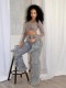 SC Removable Button High Waist Straight Jeans WXHY-XHY4003