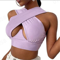 SC Crossover Hollow Out Sexy Wrap Top GXLF-1111