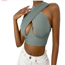 SC Crossover Hollow Out Sexy Wrap Top GXLF-1111