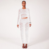 SC Lace See Through Long Sleeve Pants Suit GPBY-17154