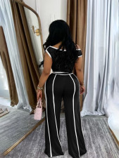 SC One Shoulder Sexy Sport Short Sleeve Pants Suit SFY-638