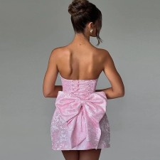 SC Sexy Print Tow Tie Tube Top Dress GPBY-17182
