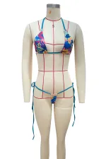 SC Sexy Print Tie Up Bikinis Two Piece Swimsuit GFCF-1334
