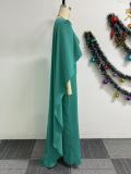 SC Plus Size Solid Color Cloak Wide Leg Jumpsuit NY-10985